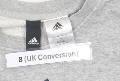 Adidas Women’s Grey Sweatshirt Size 8 Logo Pullover Athletic Top