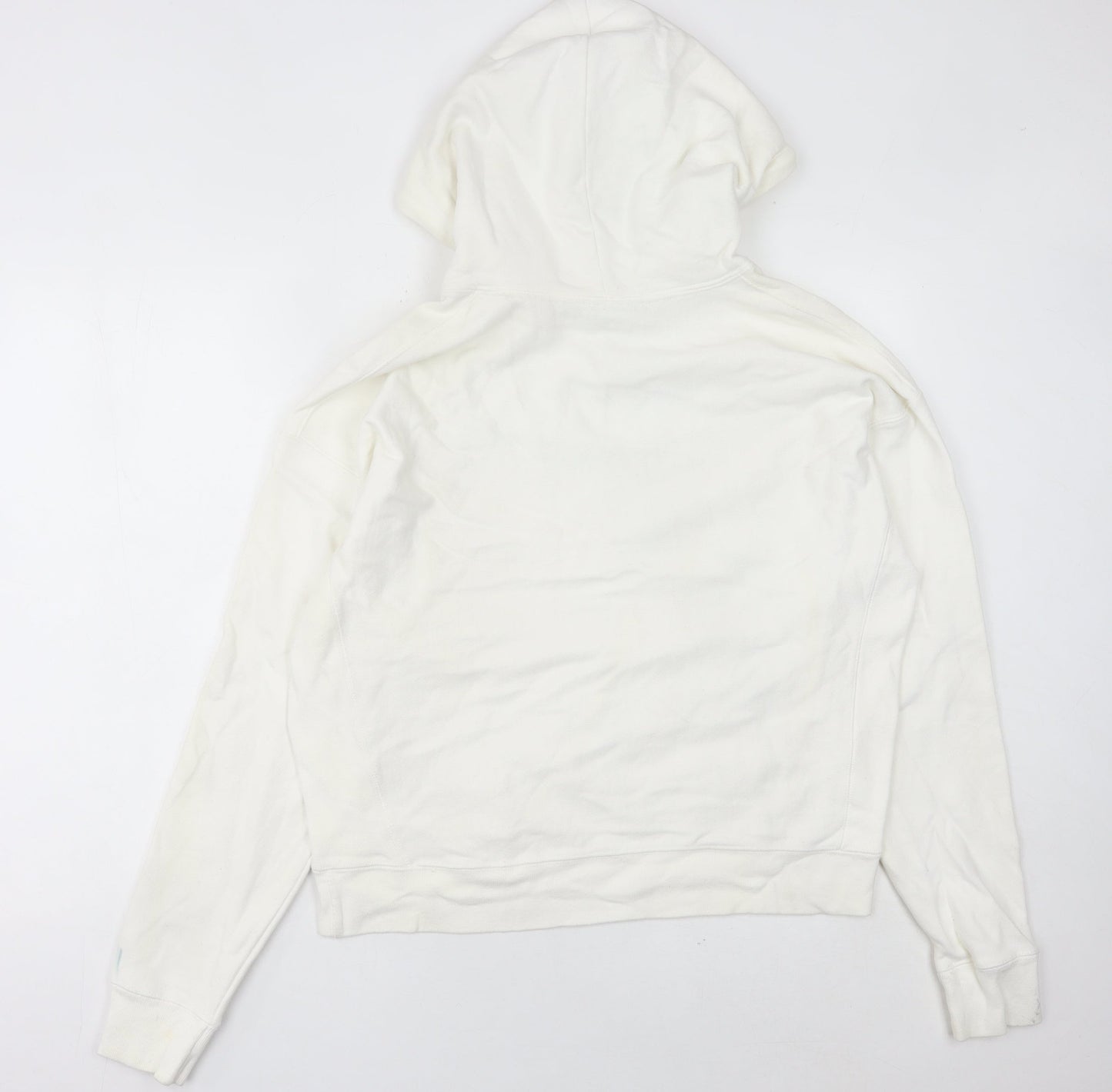 Champion Women’s White Hoodie L Pullover Logo Cotton Blend