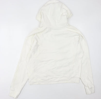 Champion Women’s White Hoodie L Pullover Logo Cotton Blend