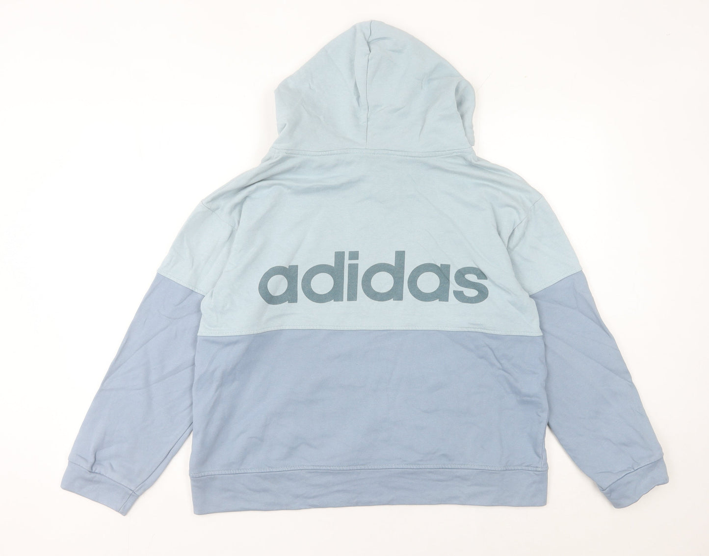 Adidas Womens Blue Pullover Hoodie Sweatshirt Size M Logo Design