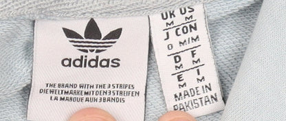 Adidas Womens Blue Pullover Hoodie Sweatshirt Size M Logo Design