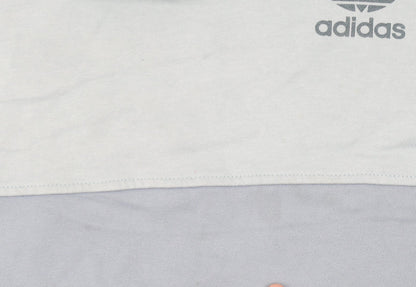 Adidas Womens Blue Pullover Hoodie Sweatshirt Size M Logo Design