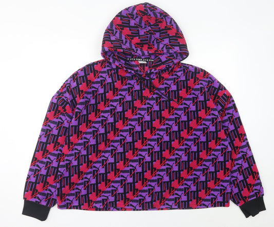 Additional front view of Puma XTG women’s hoodie multicoloured logo print, size UK 12, uk