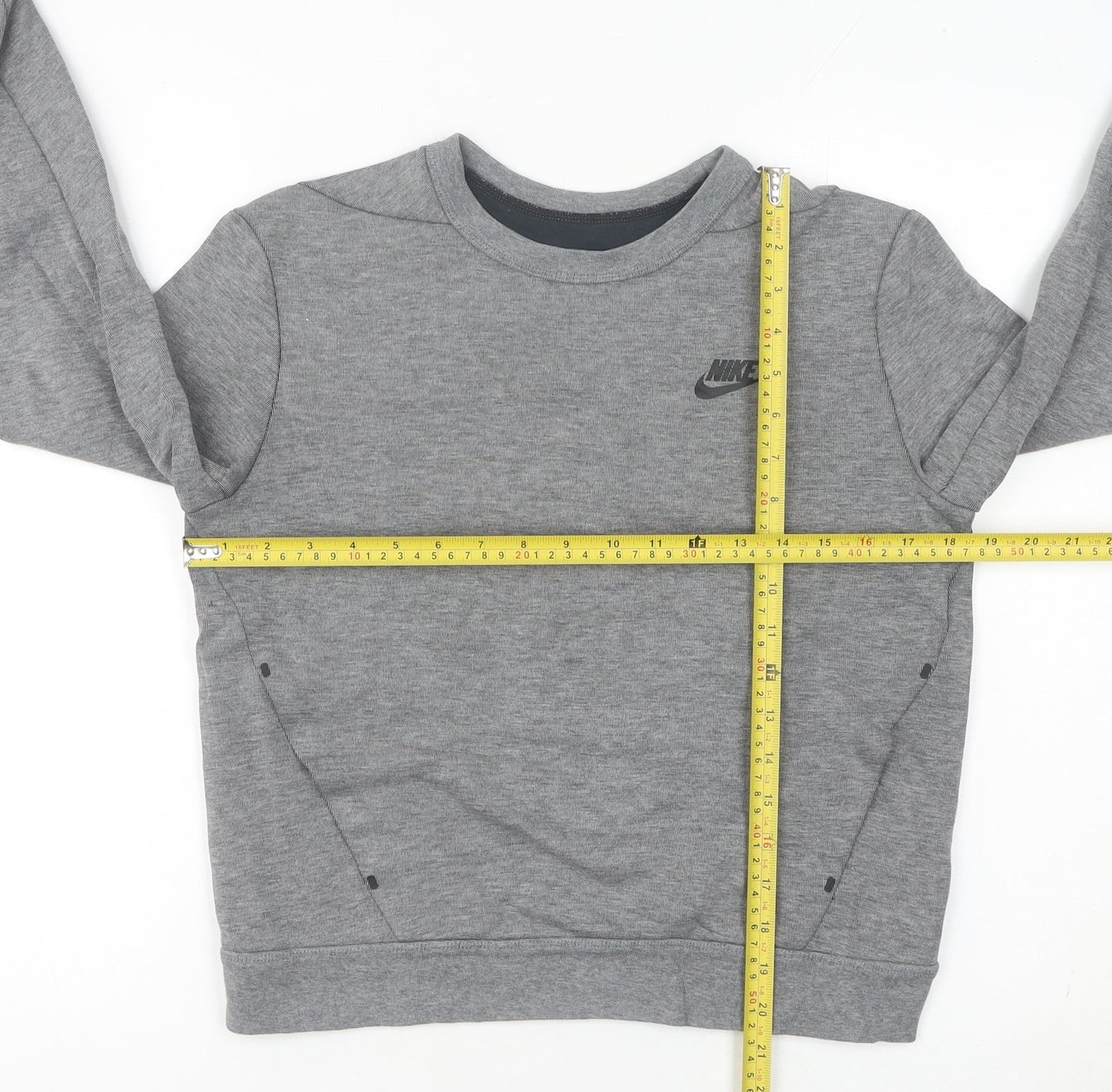 Nike Womens Grey Pullover Sweatshirt Size 4 Small Logo Sportswear
