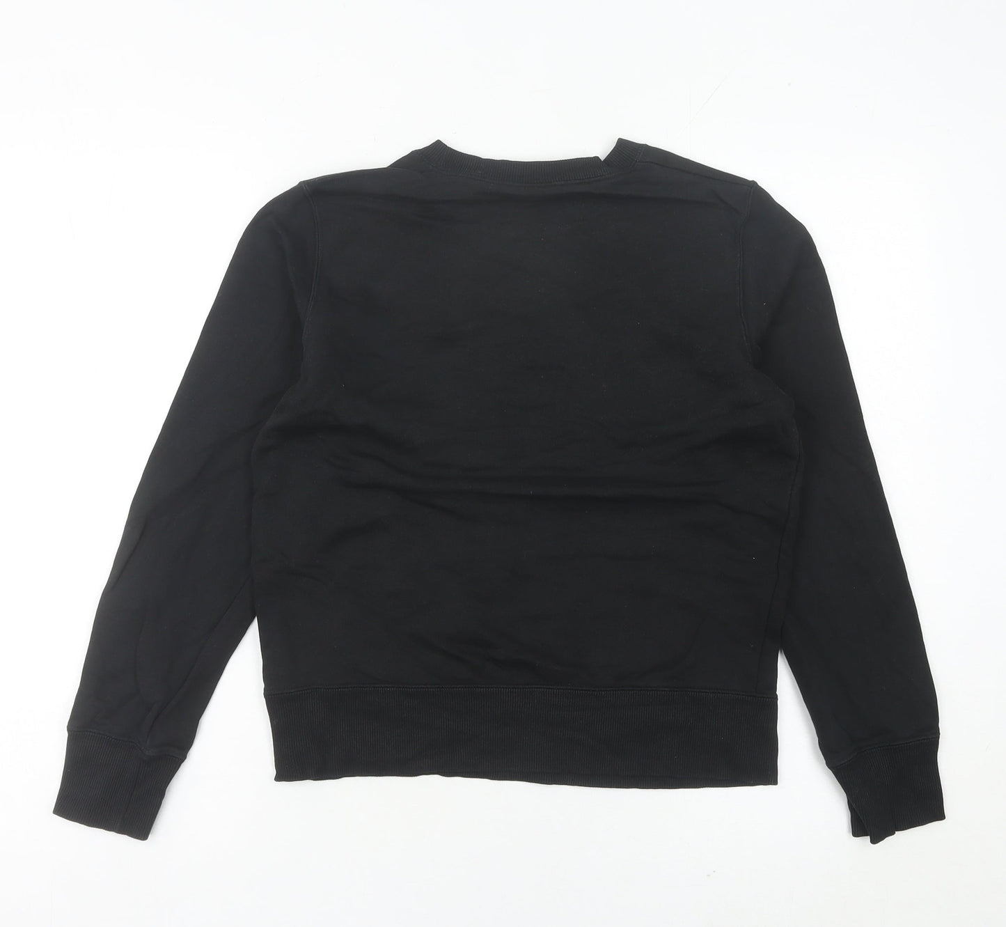 Nike Womens Black Sweatshirt Size 8 UK Crew Neck Logo Cotton