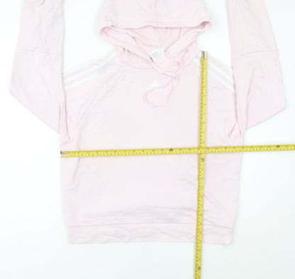 Adidas Womens Pink Pullover Hoodie Size 8 UK Cotton Blend