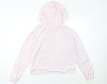 Adidas Womens Pink Pullover Hoodie Size 8 UK Cotton Blend
