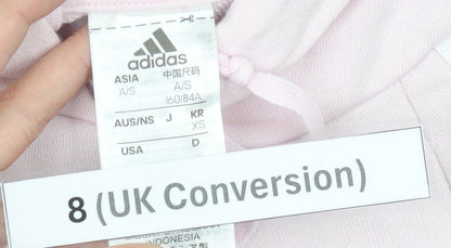 Adidas Womens Pink Pullover Hoodie Size 8 UK Cotton Blend