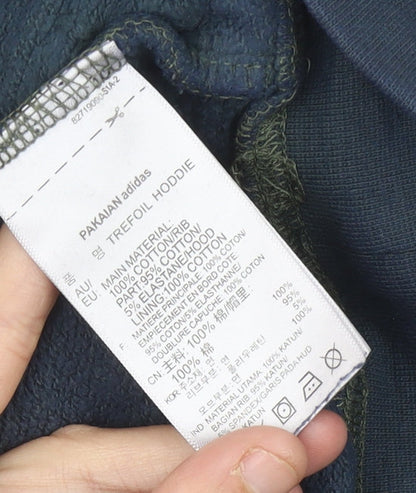 Adidas Women’s Blue Hoodie UK 8 Trefoil Logo Pullover Sweatshirt