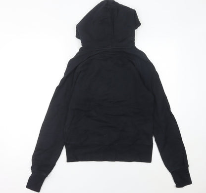 Nike Womens Black Pullover Hoodie UK 10 Sports Logo Cotton