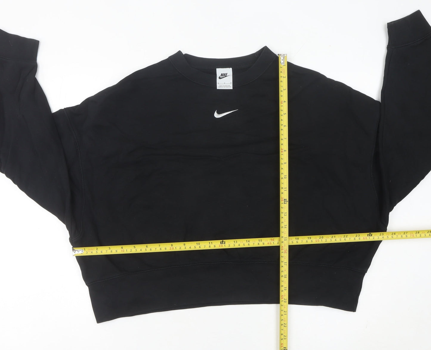 Nike Women’s Black Sweatshirt UK 8 Crew Neck Long Sleeve Cotton Blend