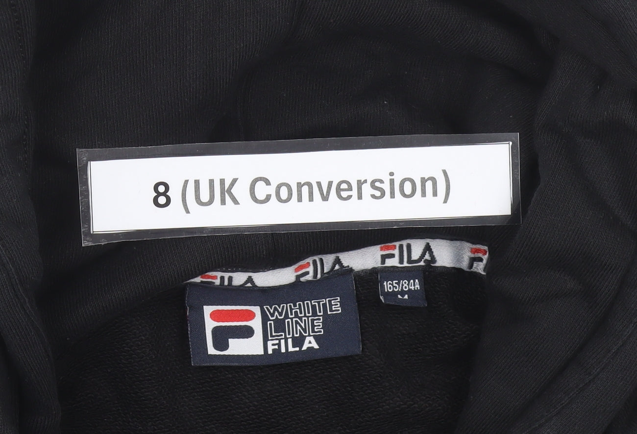 Fila Women’s Black Hoodie Size 8 Pullover Logo Sportswear