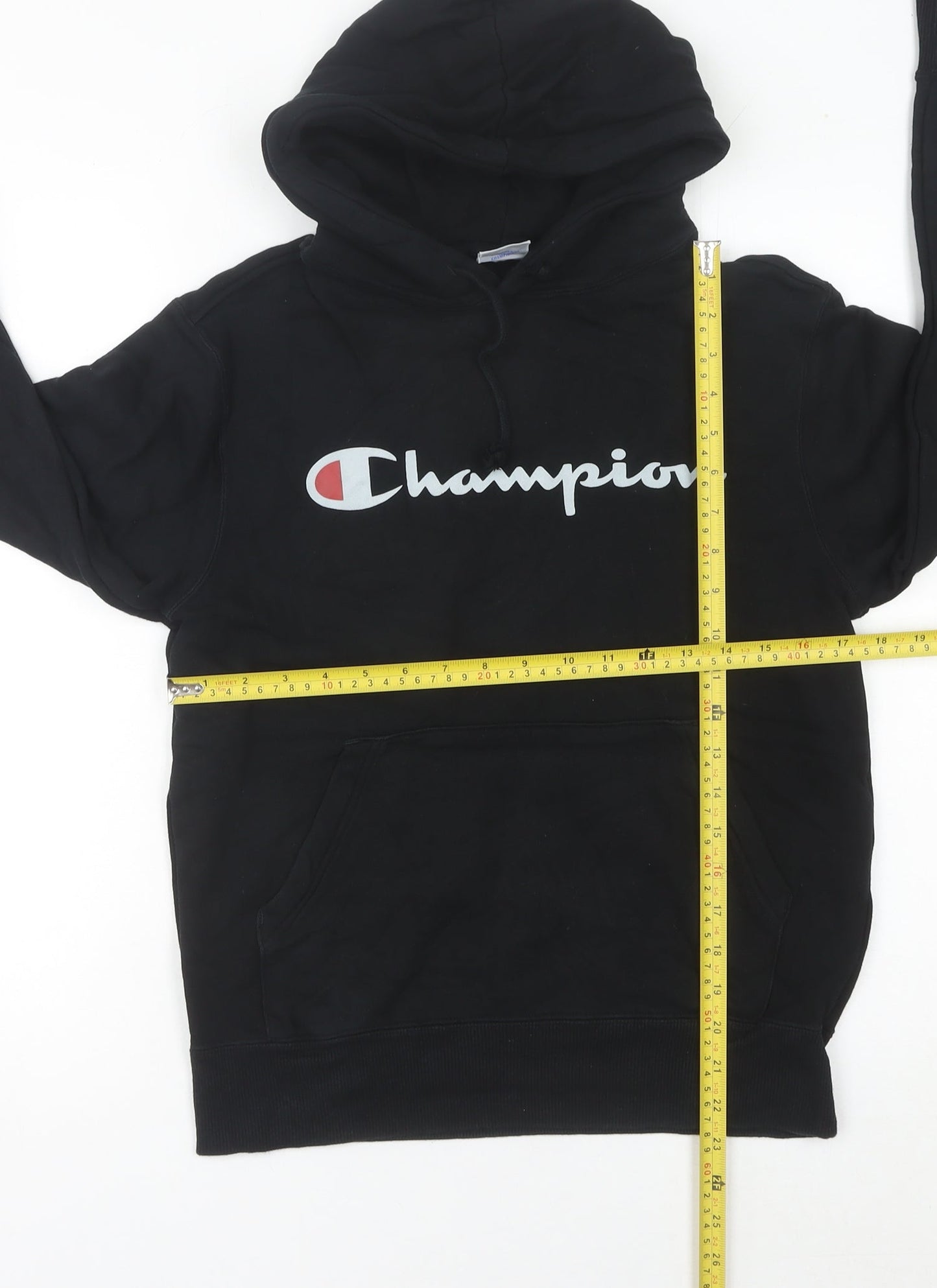 Champion Women Black Size 8 Pullover Hoodie with Logo