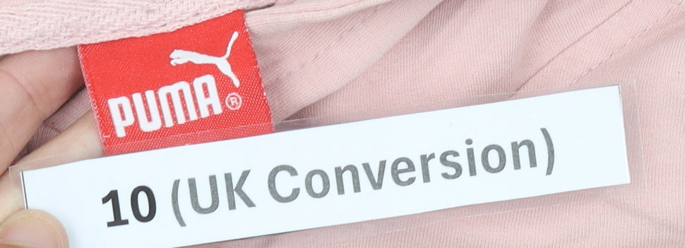 Puma Womens Pink Purple Colourblock Pullover Hoodie Size 10