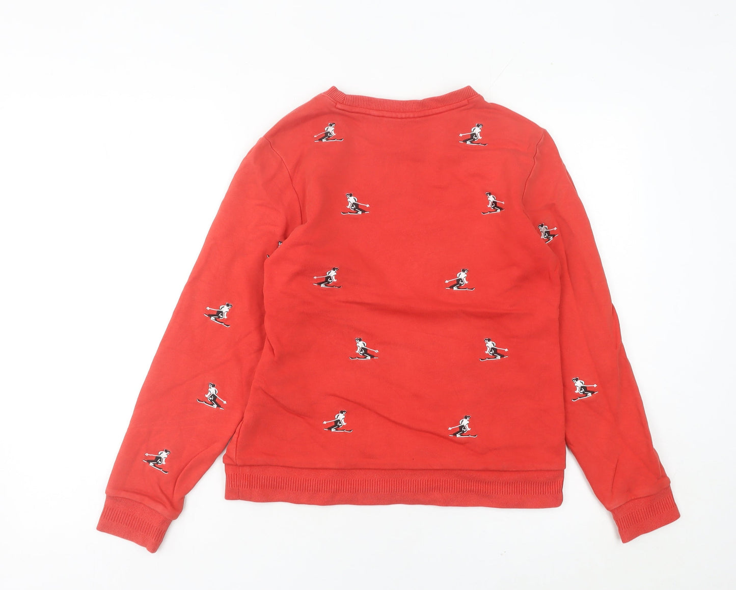 Fila Womens Red Ski Graphic Sweatshirt Size 8 UK Regular Fit