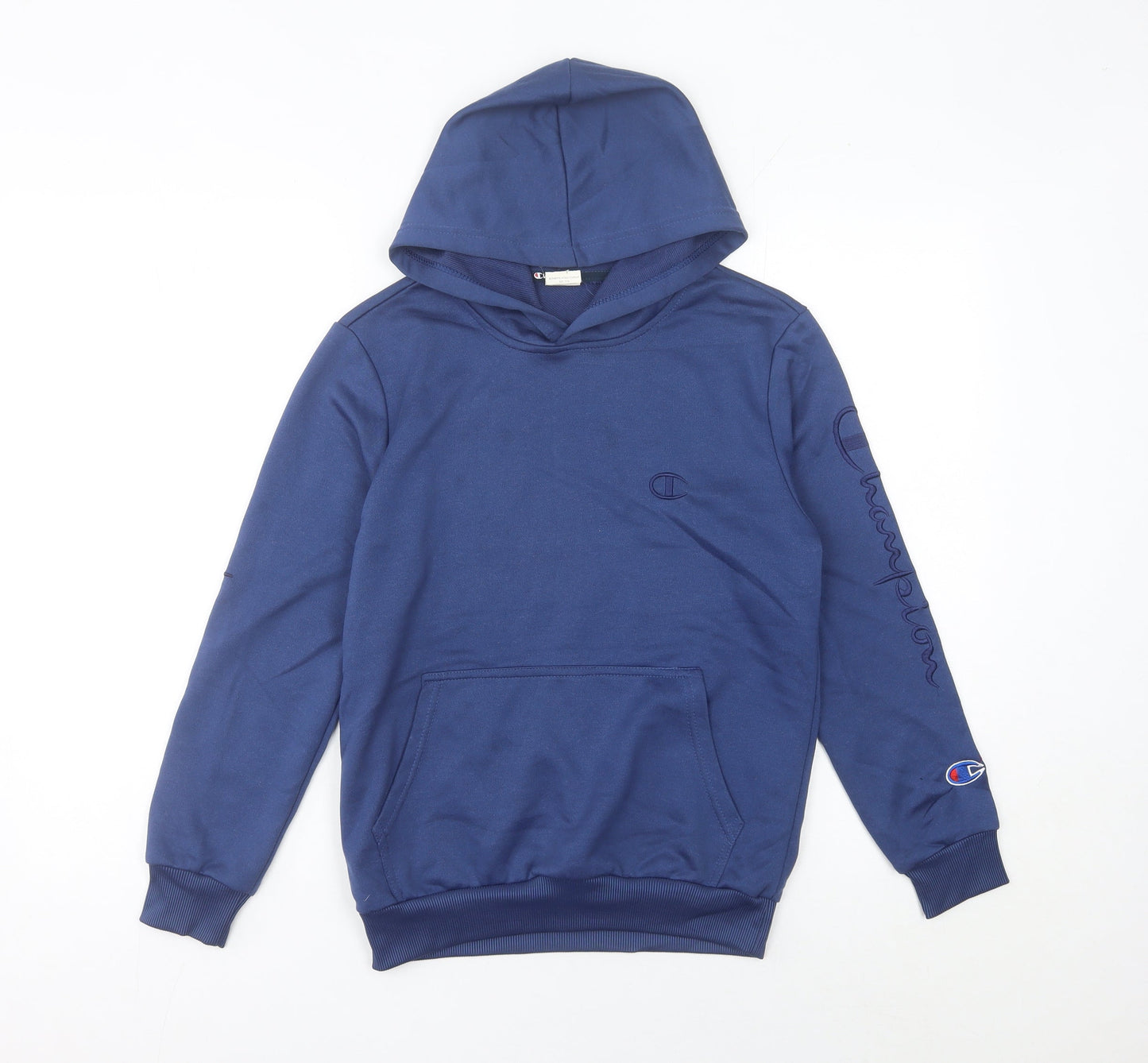 Champion Womens Blue Pullover Hoodie Size 8 UK Logo Sportswear