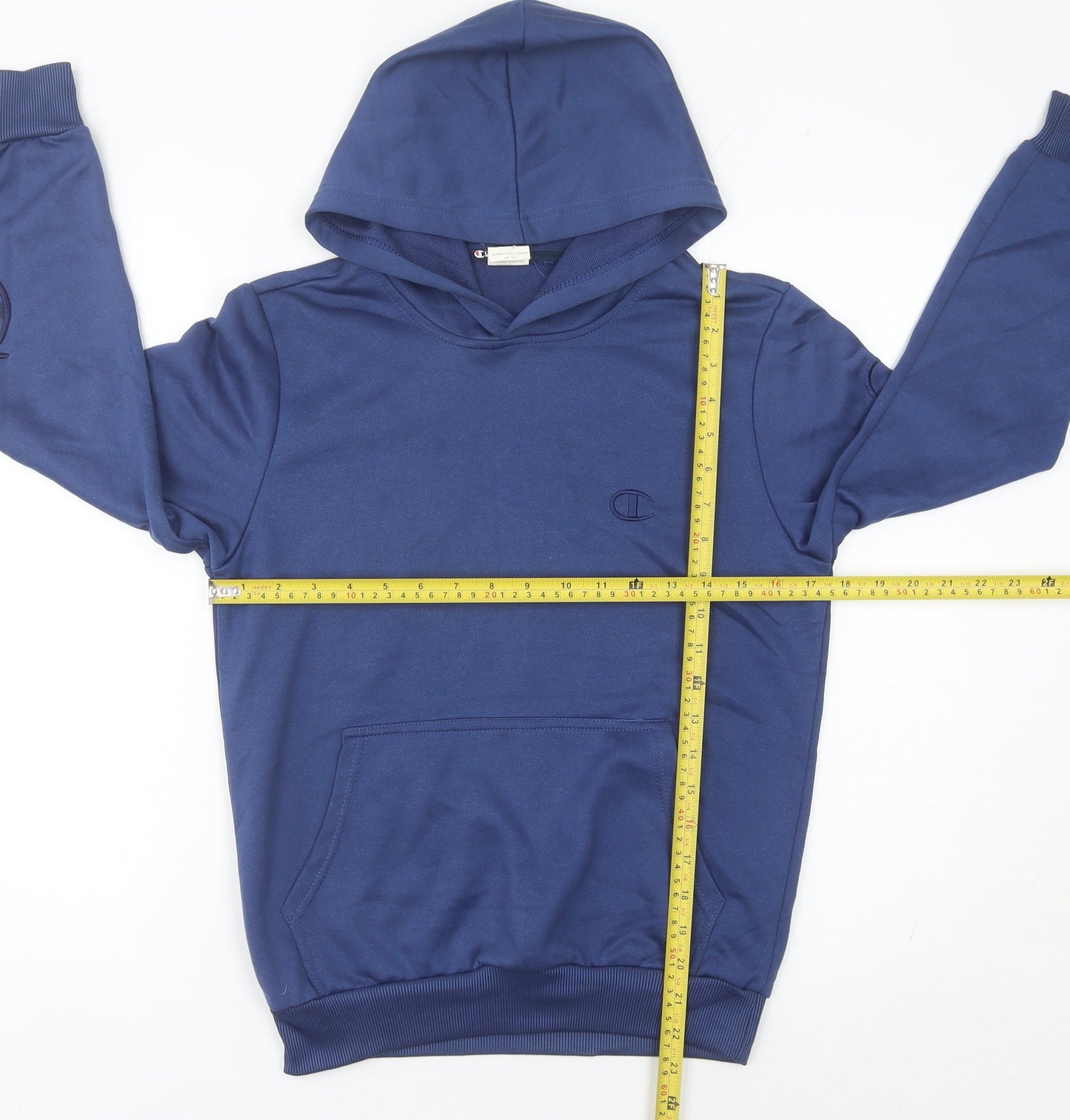 Champion Womens Blue Pullover Hoodie Size 8 UK Logo Sportswear