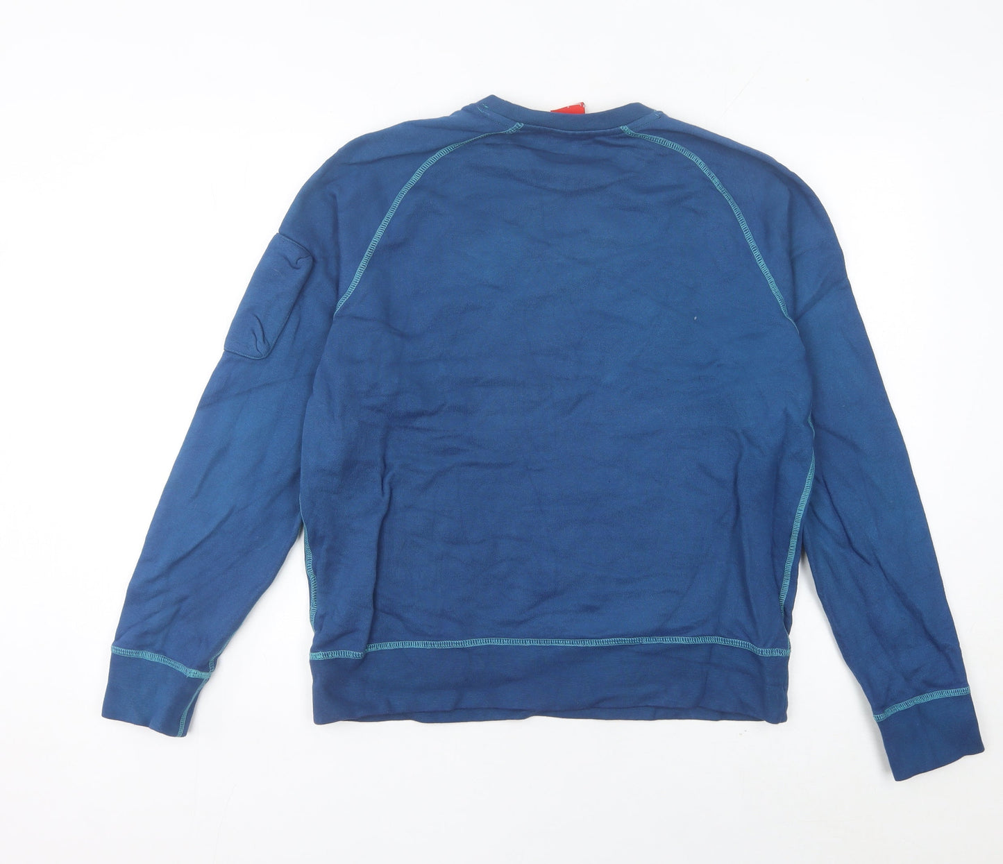 Nike Womens Blue Sweatshirt Size 12 Pullover Crew Neck Logo Sportswear