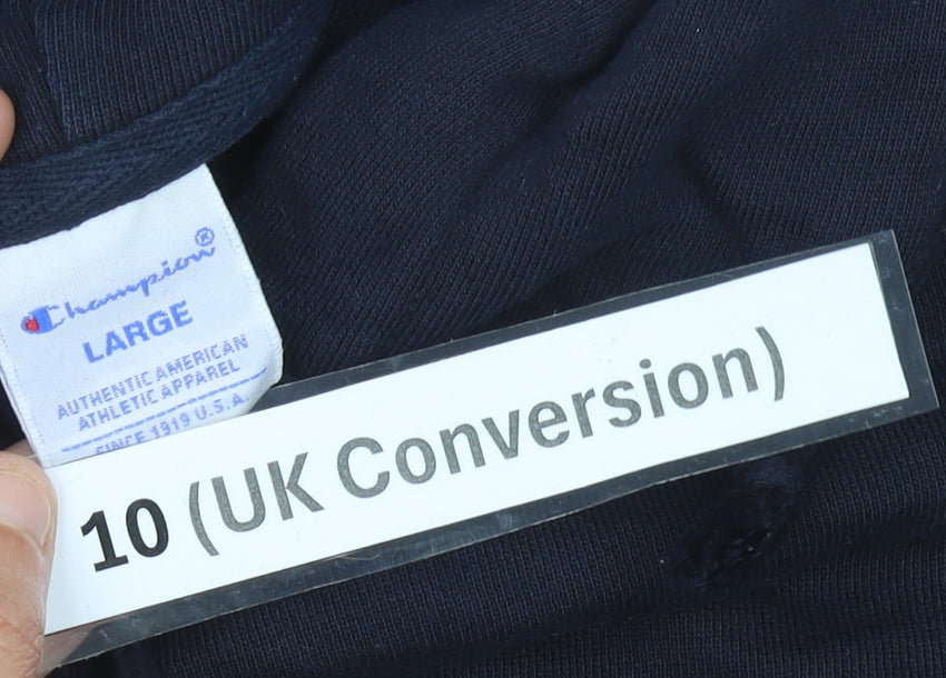 Champion Women's Black Hoodie Size 10 Pullover Long Sleeve Logo