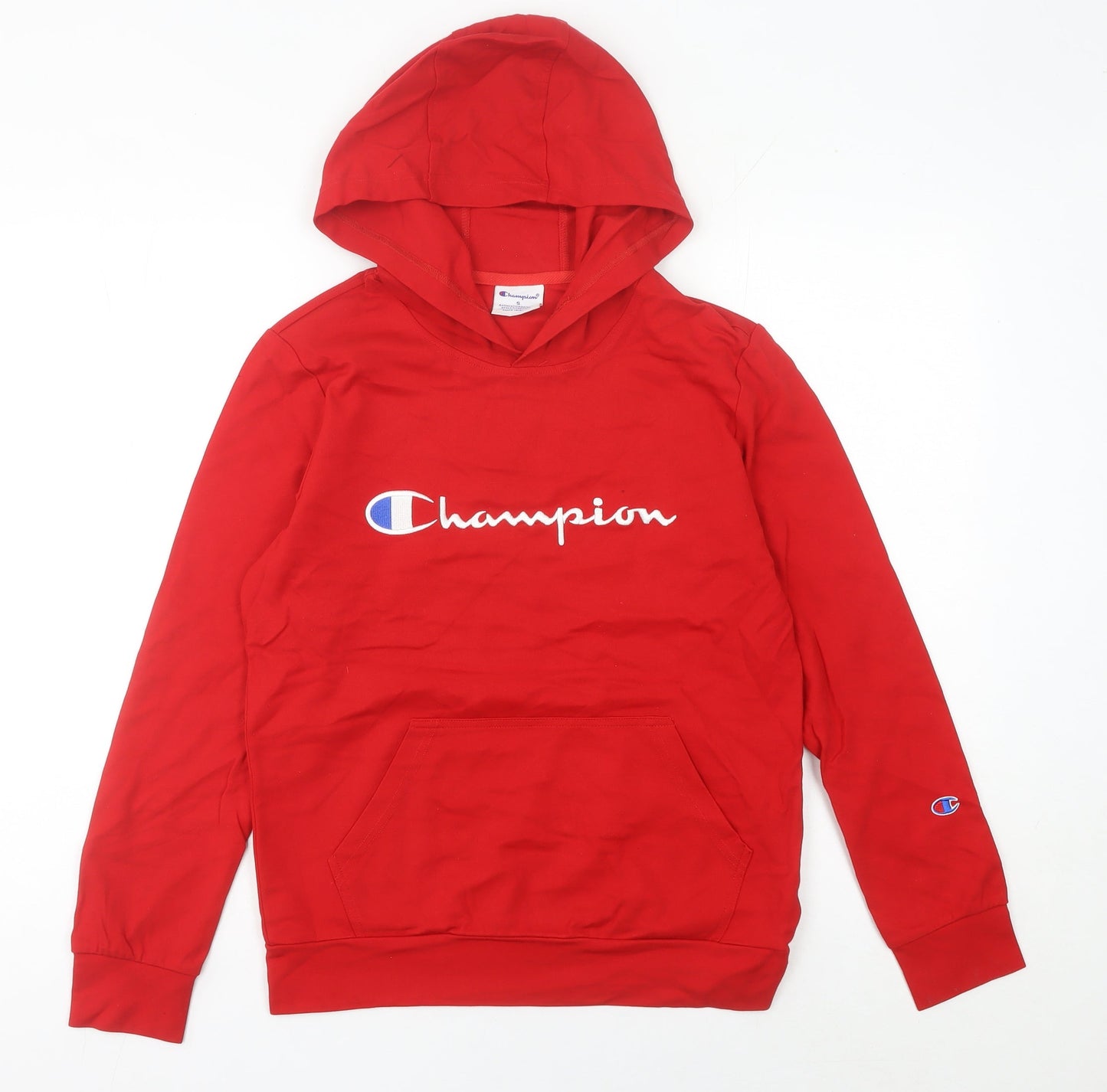 Champion Women’s Red Hoodie Pullover UK 6 Small Logo Sportswear