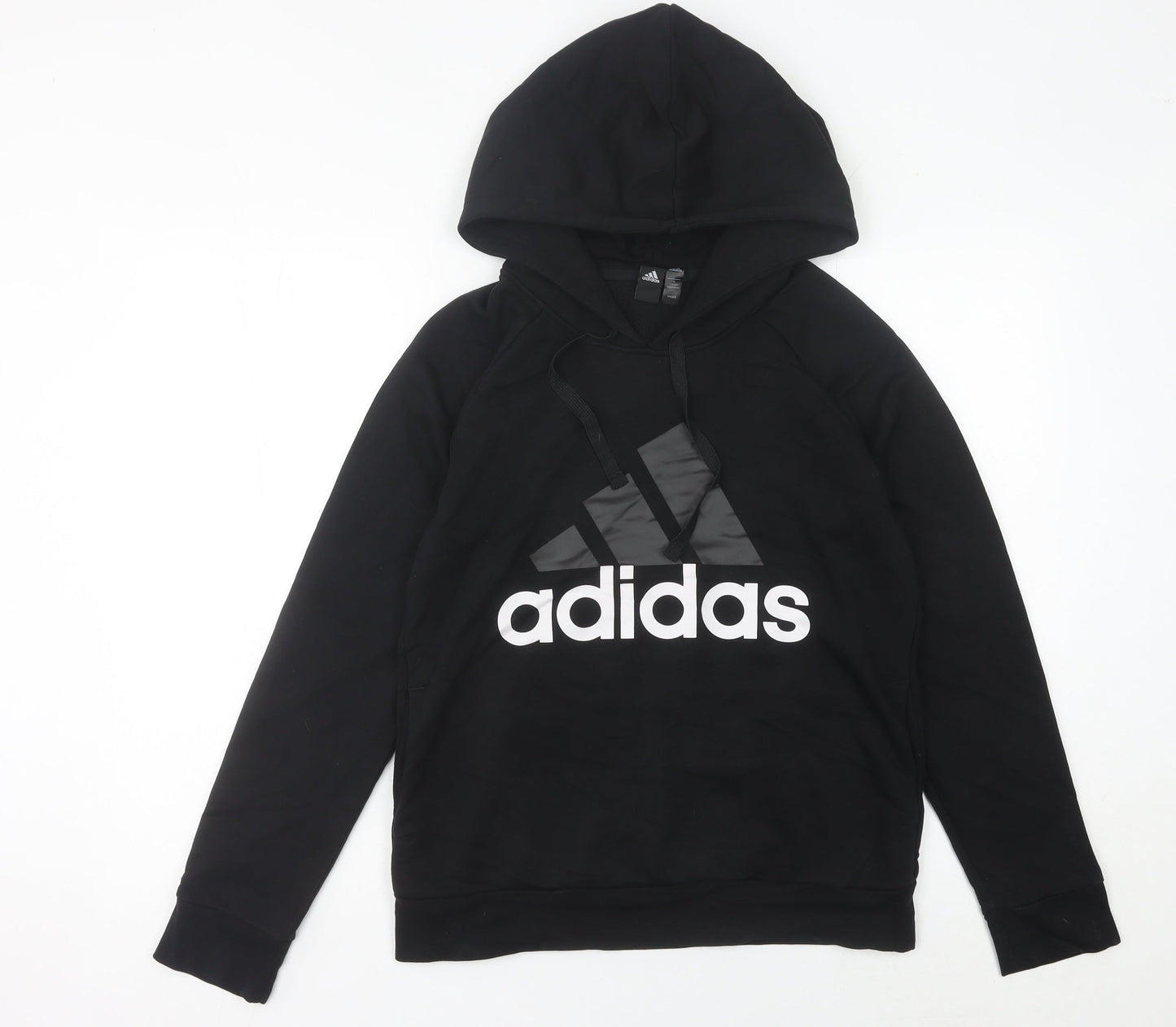 Adidas Women’s Black Hoodie Size 12 UK Pullover Cotton Blend