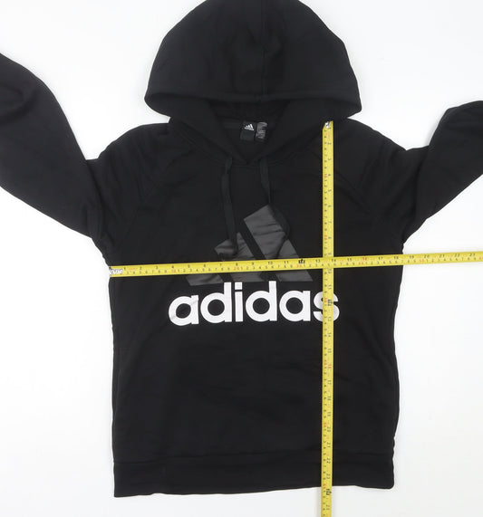 Adidas Women’s Black Hoodie Size 12 UK Pullover Cotton Blend