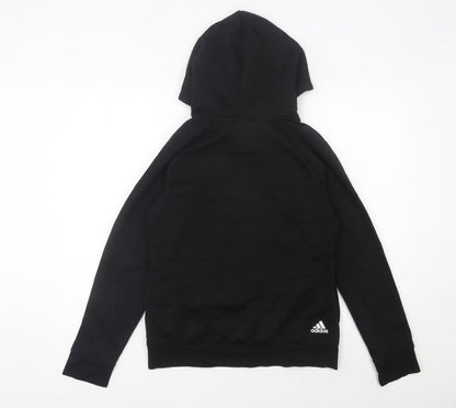 Adidas Women’s Black Hoodie Size 12 UK Pullover Cotton Blend