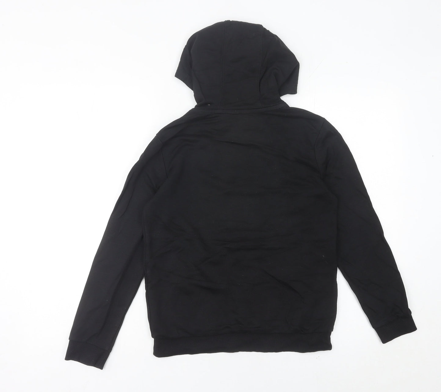 Adidas Womens Black Pullover Hoodie Size 2 Logo Print Sweatshirt