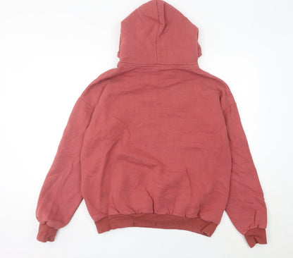 Champion Womens Red Pullover Hoodie Size 8 Cotton Logo Sweatshirt