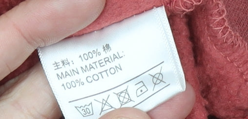 Champion Womens Red Pullover Hoodie Size 8 Cotton Logo Sweatshirt