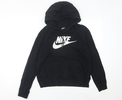 Nike Womens Black Size 8 Pullover Hoodie Sweatshirt with Logo