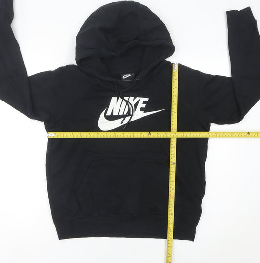 Nike Womens Black Size 8 Pullover Hoodie Sweatshirt with Logo