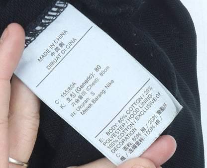 Nike Womens Black Size 8 Pullover Hoodie Sweatshirt with Logo