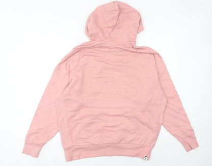Puma Womens Pink Pullover Hoodie Size 10 Regular Fit Cotton