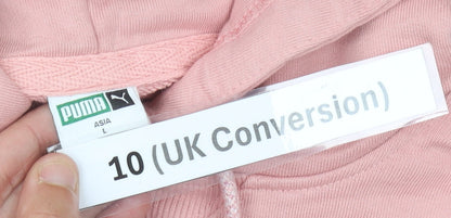Puma Womens Pink Pullover Hoodie Size 10 Regular Fit Cotton