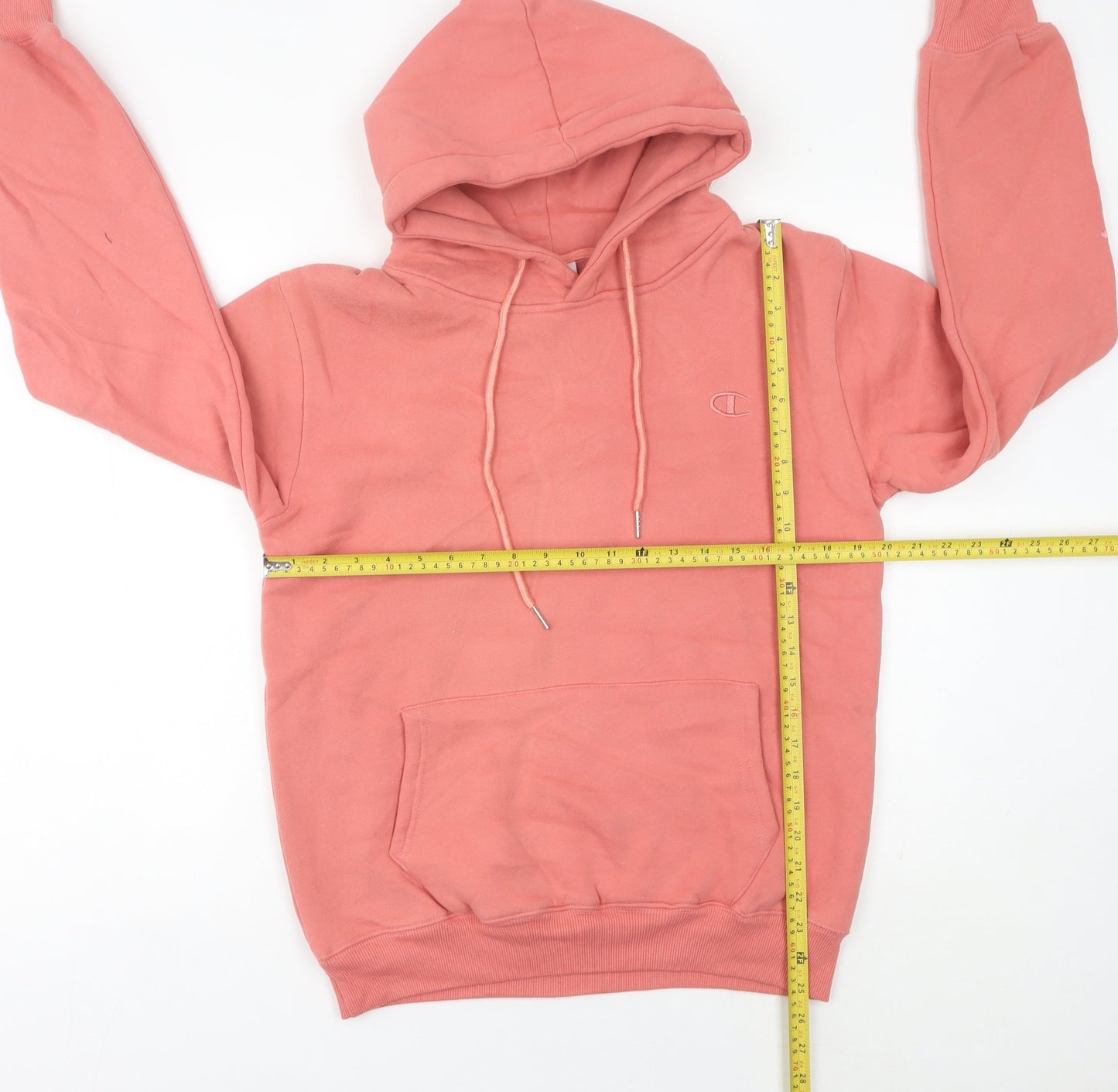 Champion Womens Pink Hoodie Size 10 UK Pullover Logo Sweatshirt