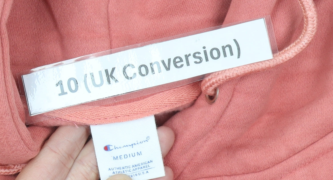 Champion Womens Pink Hoodie Size 10 UK Pullover Logo Sweatshirt