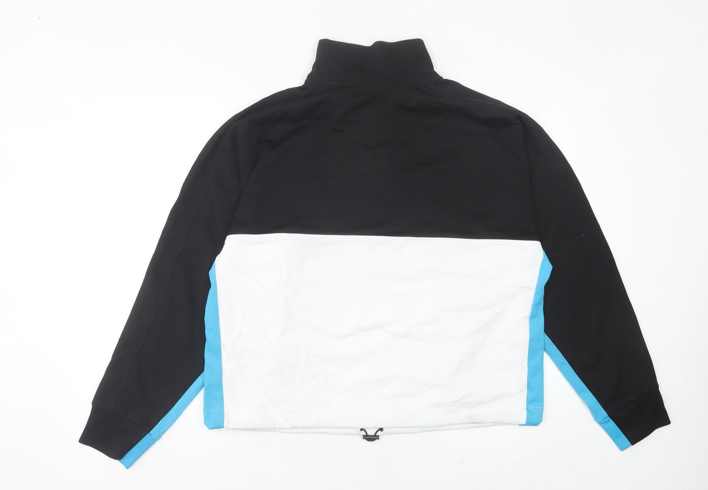 DKNY Sport Women's Black White Blue 1/2 Zip Sweatshirt Size L