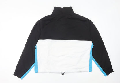 DKNY Sport Women's Black White Blue 1/2 Zip Sweatshirt Size L