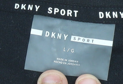 DKNY Sport Women's Black White Blue 1/2 Zip Sweatshirt Size L