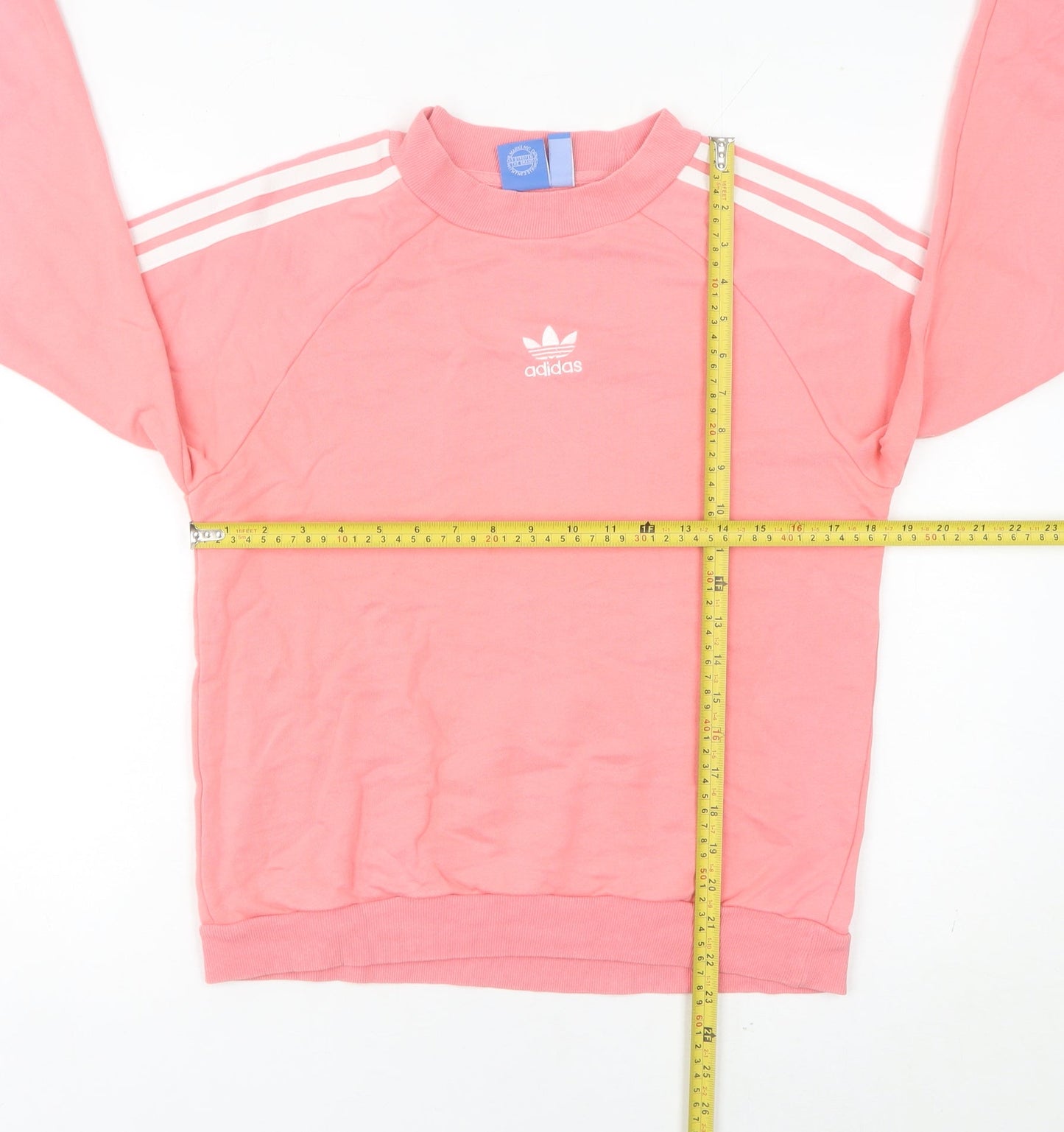 Adidas Women’s Pink Sweatshirt UK 10 Cotton Crew Neck Logo