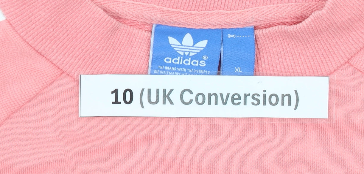 Adidas Women’s Pink Sweatshirt UK 10 Cotton Crew Neck Logo