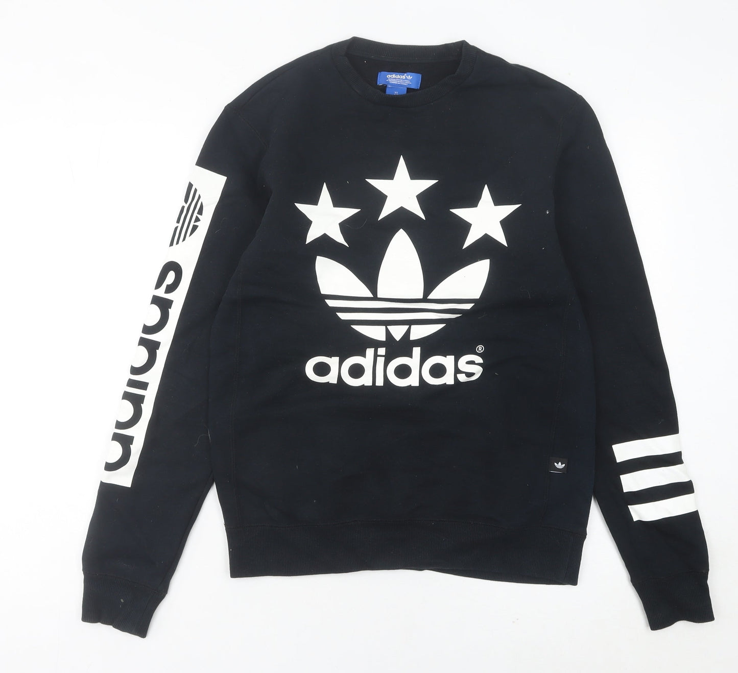 Adidas Women Black Size 10 Pullover Sweatshirt Logo Crew Neck