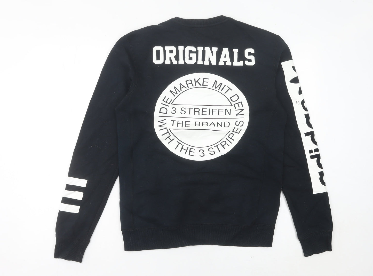 Adidas Women Black Size 10 Pullover Sweatshirt Logo Crew Neck