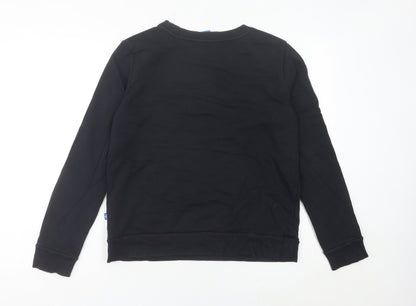 Adidas Womens Black Crew Neck Sweatshirt Size 10 Logo Print