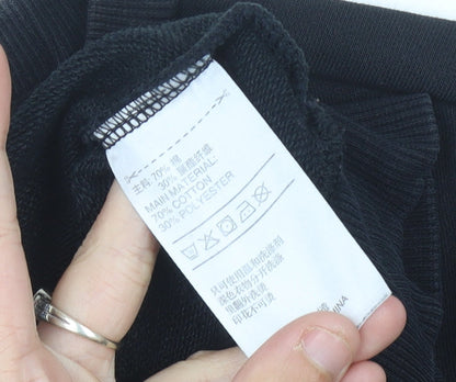 Adidas Womens Black Crew Neck Sweatshirt Size 10 Logo Print