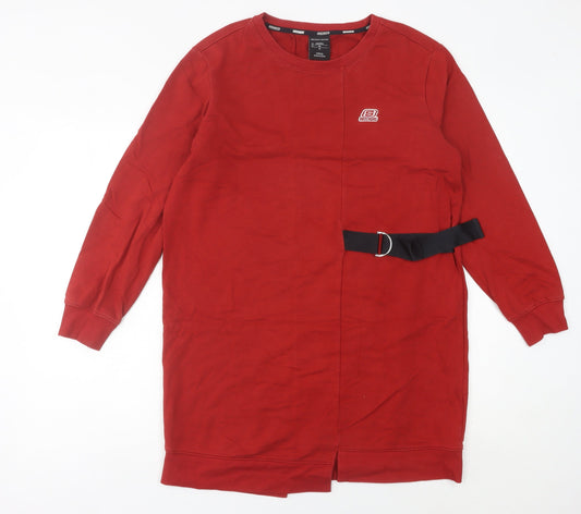 Skechers Women’s Red Long Sleeve T-Shirt Dress Size 8 Belted Casual