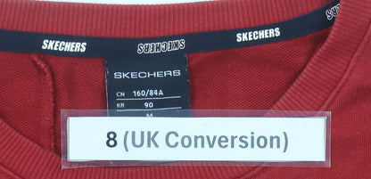 Skechers Women’s Red Long Sleeve T-Shirt Dress Size 8 Belted Casual