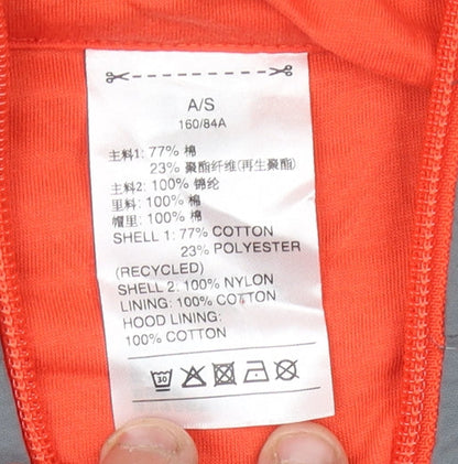 Reebok Women’s Grey Hooded Sweatshirt UK 8 1/2 Zip Logo Pullover