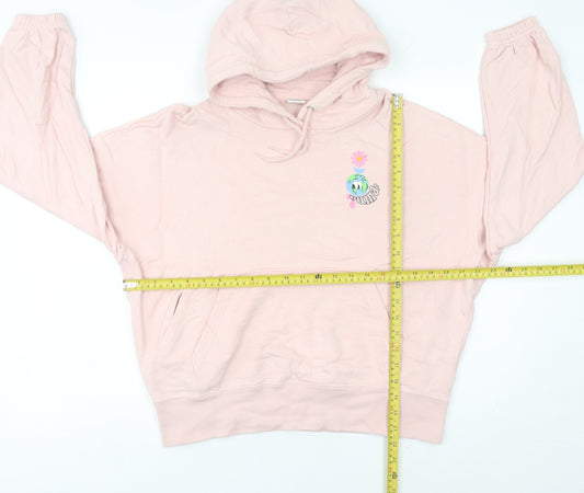 Puma Womens Pink Pullover Hoodie Size 8 Graphic Print Casual